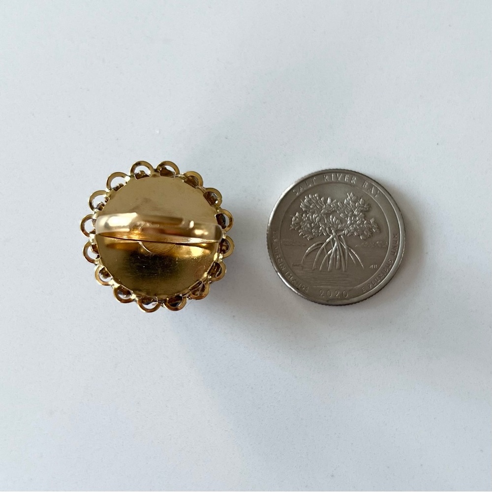 ⭐️ Vintage Handmade Rhinestone Cluster Adjustable Cocktail Ring - Picture 9 of 9
